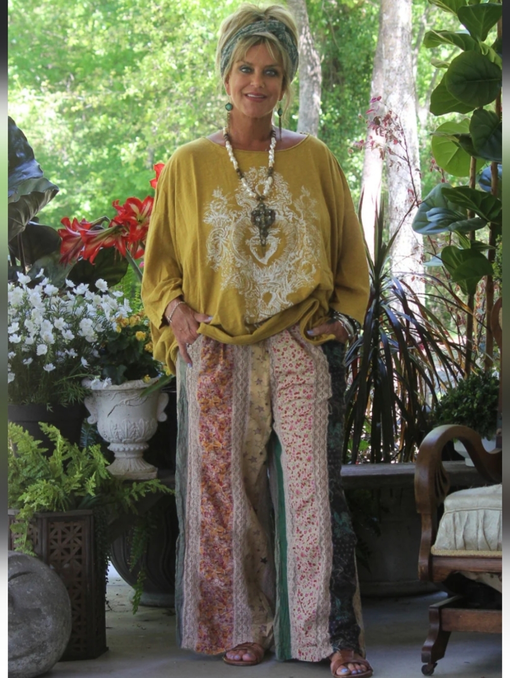 💎BRAND NEW Jaded Gypsy Dream Weaver Flow Pants Boho Patchwork Wide Leg